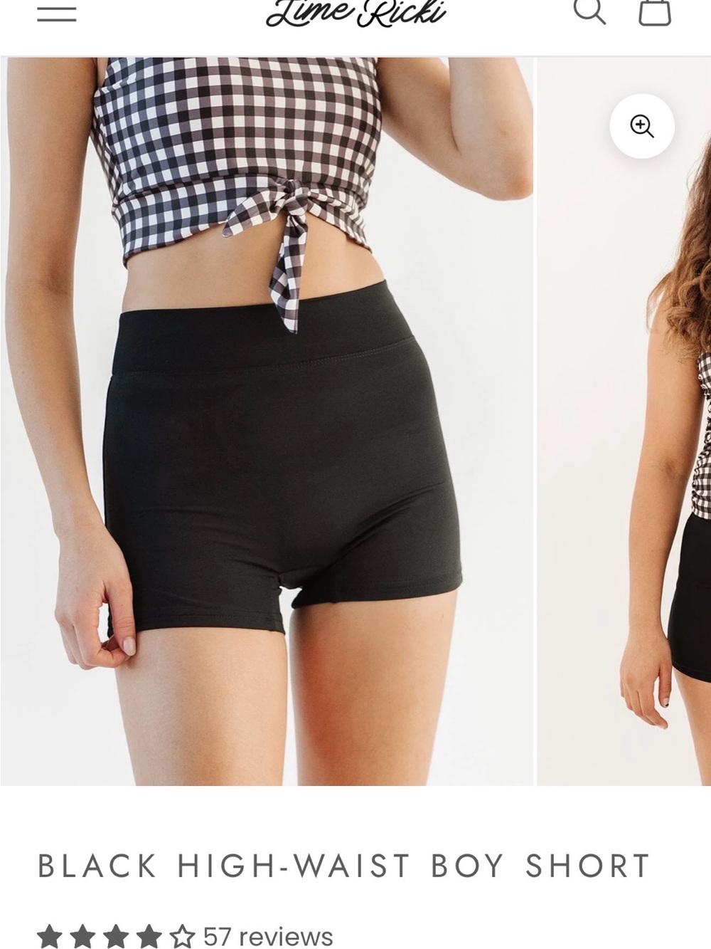 Lime Ricki Black High-Waist Boy Shorts